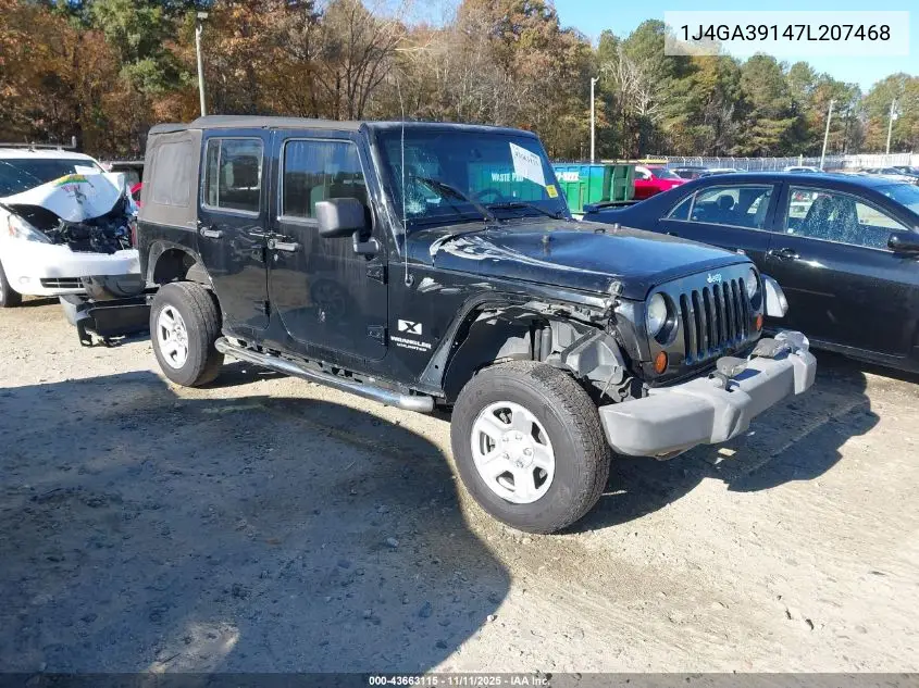 1J4GA39147L207468 2007 Jeep Wrangler Unlimited X