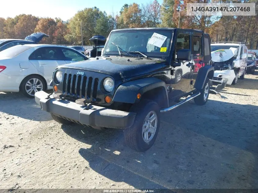 1J4GA39147L207468 2007 Jeep Wrangler Unlimited X