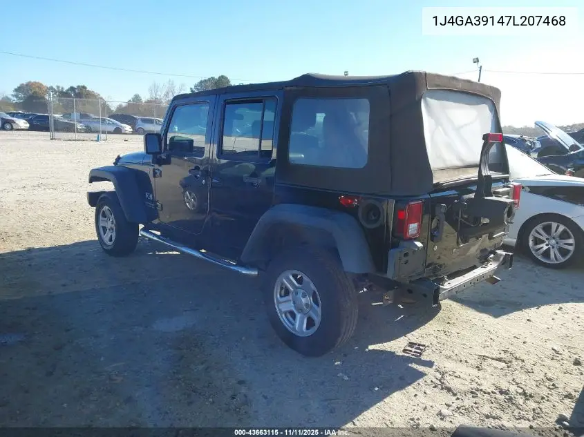 1J4GA39147L207468 2007 Jeep Wrangler Unlimited X