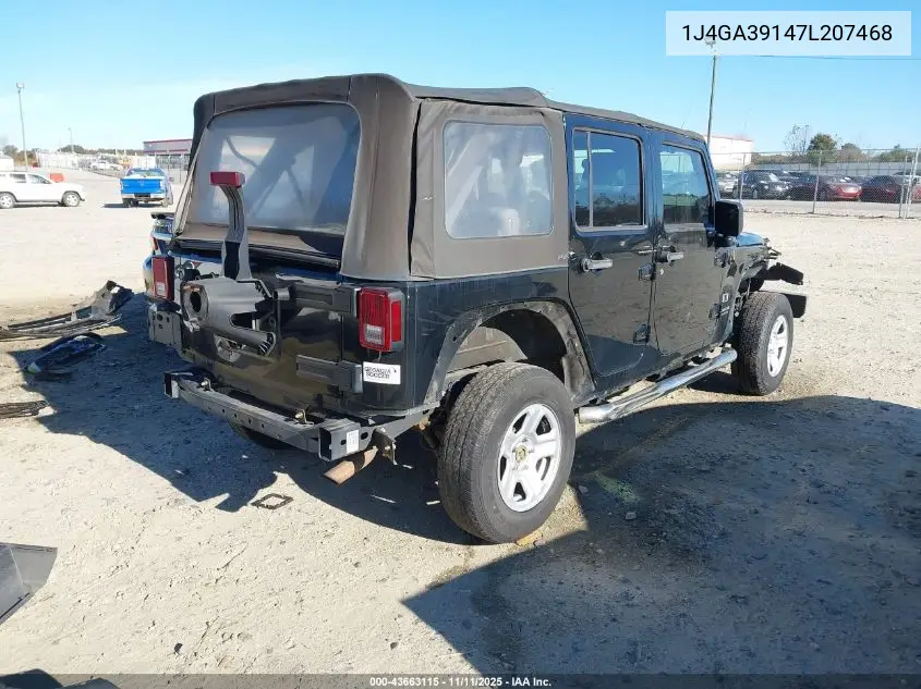 1J4GA39147L207468 2007 Jeep Wrangler Unlimited X