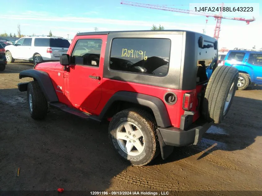 1J4FA24188L643223 2008 Jeep Wrangler X