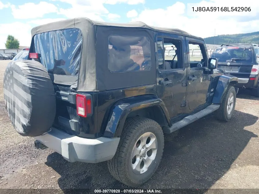 1J8GA59168L542906 2008 Jeep Wrangler Unlimited Sahara