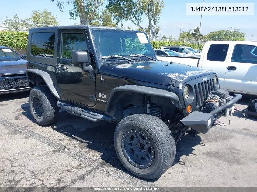 2008 Jeep Wrangler X VIN: 1J4FA24138L513012 Lot: 39780803