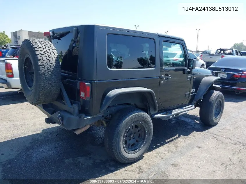 2008 Jeep Wrangler X VIN: 1J4FA24138L513012 Lot: 39780803