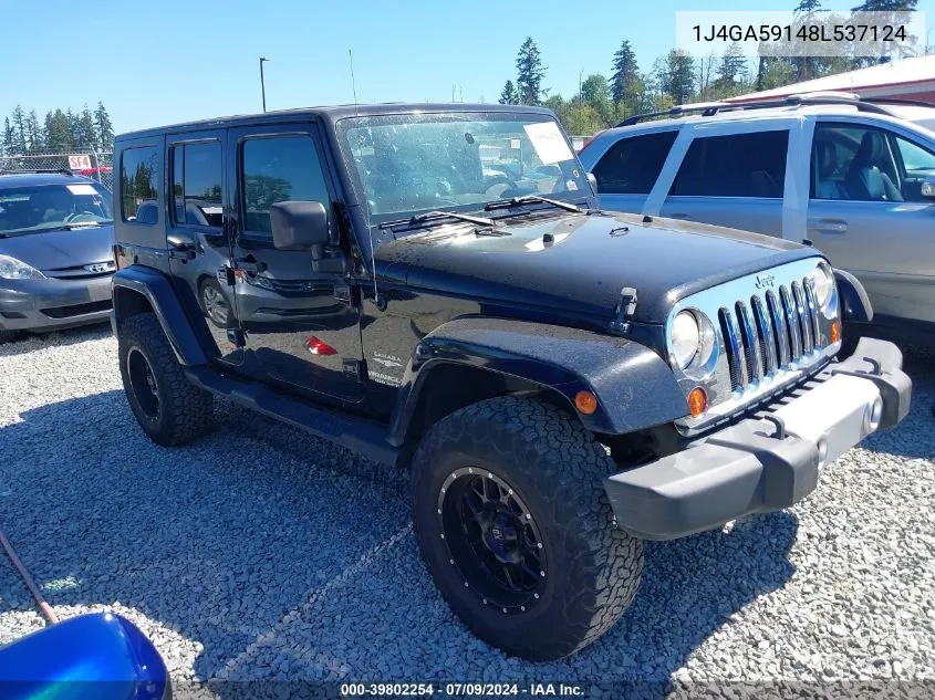 2008 Jeep Wrangler Unlimited Sahara VIN: 1J4GA59148L537124 Lot: 39802254