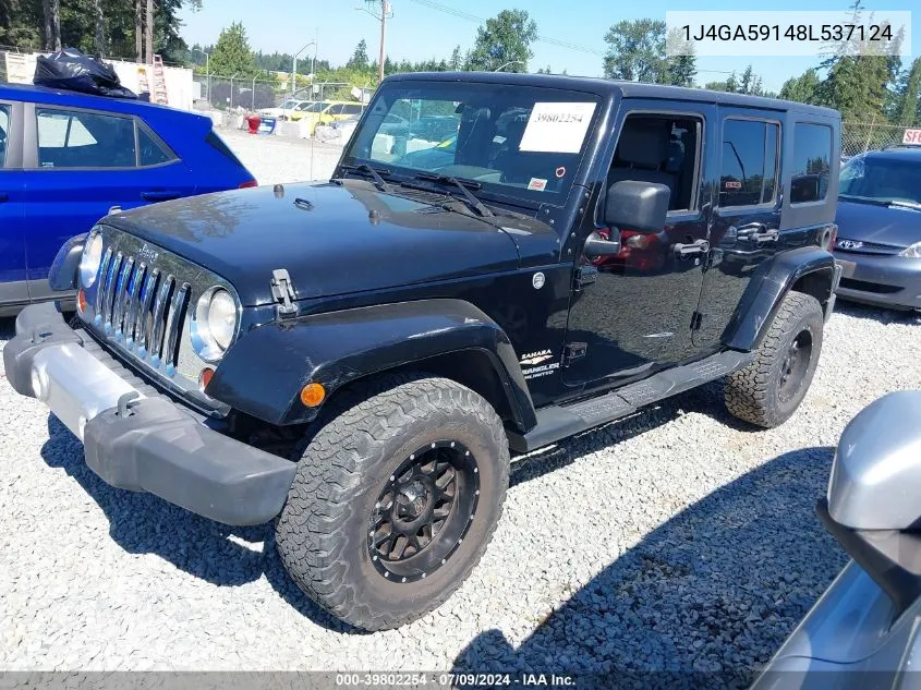 2008 Jeep Wrangler Unlimited Sahara VIN: 1J4GA59148L537124 Lot: 39802254