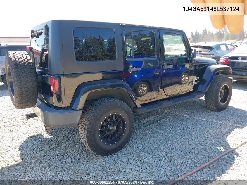 2008 Jeep Wrangler Unlimited Sahara VIN: 1J4GA59148L537124 Lot: 39802254