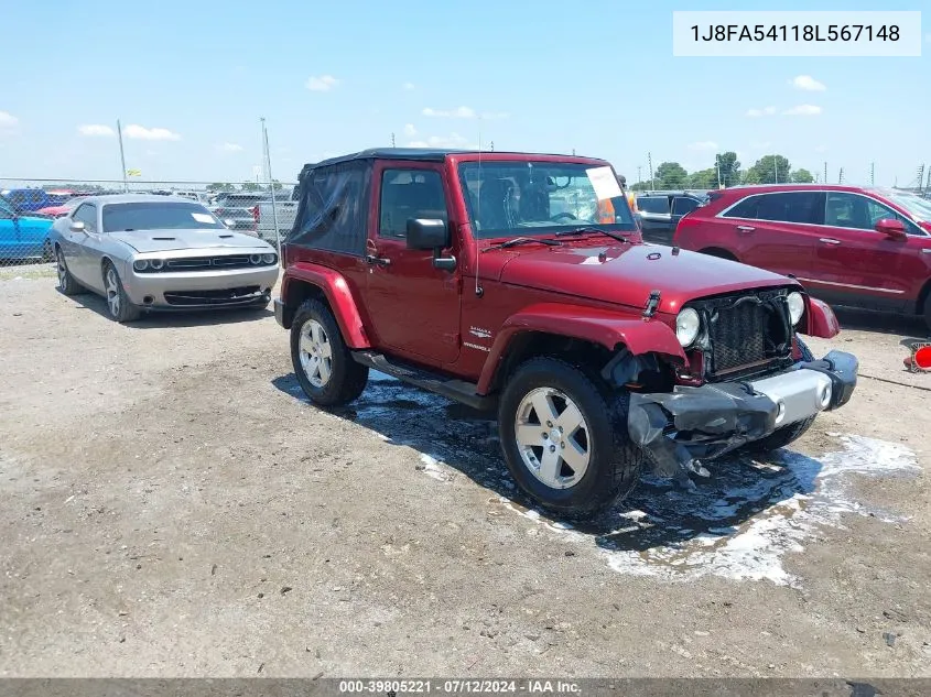 1J8FA54118L567148 2008 Jeep Wrangler Sahara