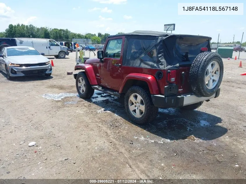 1J8FA54118L567148 2008 Jeep Wrangler Sahara