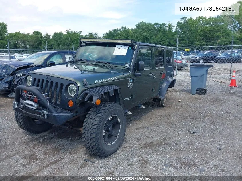 2008 Jeep Wrangler Unlimited Rubicon VIN: 1J4GA69178L642150 Lot: 39821884