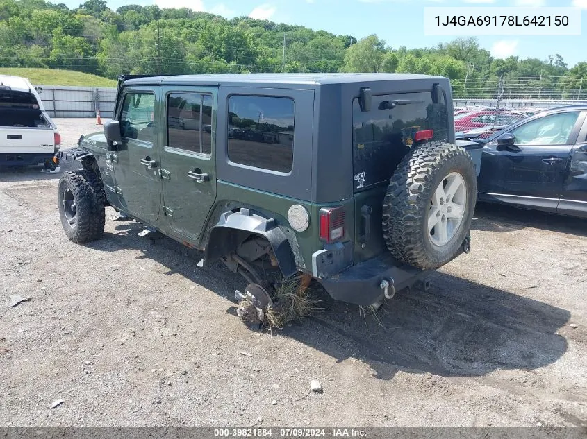 2008 Jeep Wrangler Unlimited Rubicon VIN: 1J4GA69178L642150 Lot: 39821884