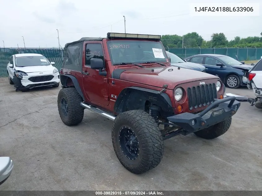 2008 Jeep Wrangler X VIN: 1J4FA24188L633906 Lot: 39829315