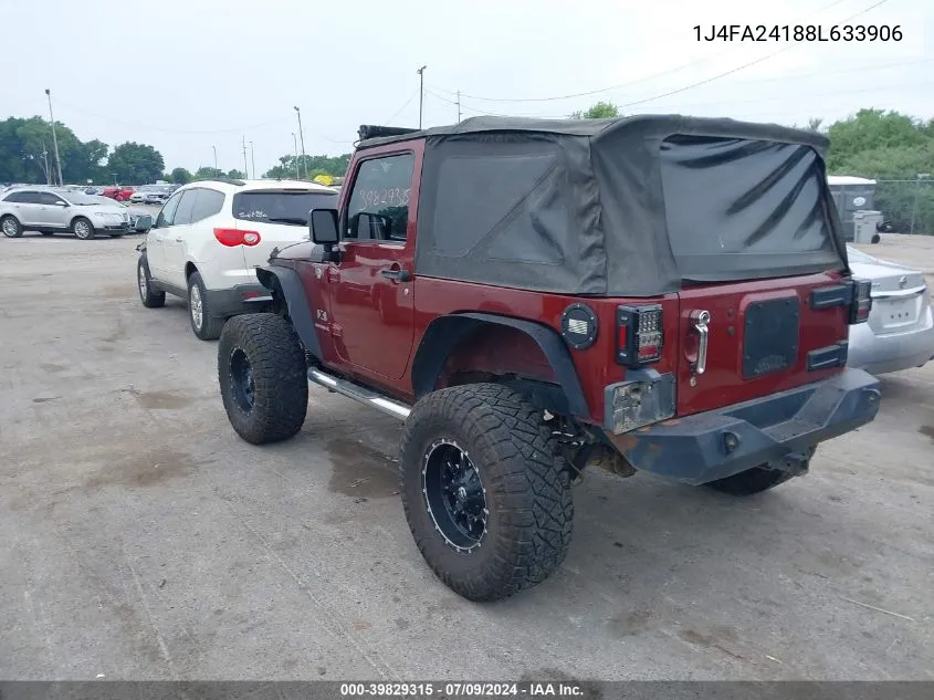 2008 Jeep Wrangler X VIN: 1J4FA24188L633906 Lot: 39829315