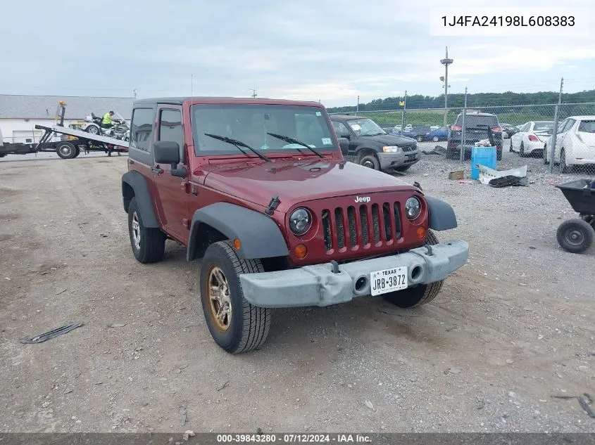 2008 Jeep Wrangler X VIN: 1J4FA24198L608383 Lot: 39843280