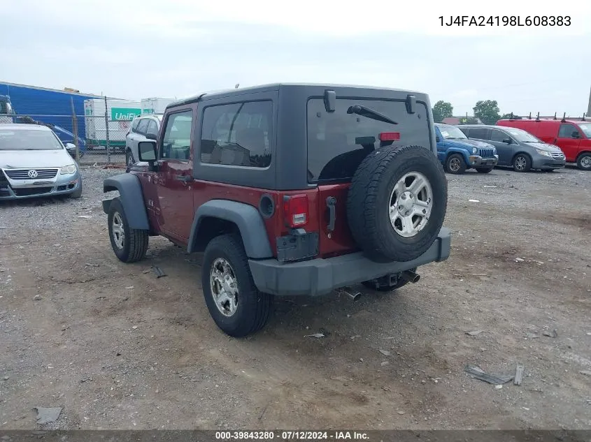 1J4FA24198L608383 2008 Jeep Wrangler X