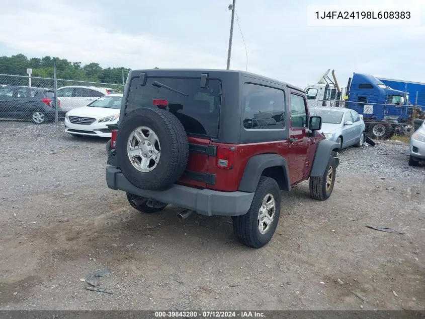 1J4FA24198L608383 2008 Jeep Wrangler X