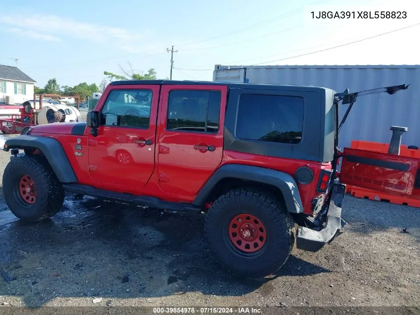 2008 Jeep Wrangler Unlimited X VIN: 1J8GA391X8L558823 Lot: 39854978