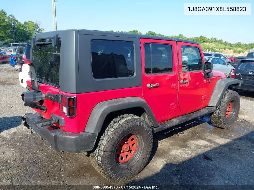 2008 Jeep Wrangler Unlimited X VIN: 1J8GA391X8L558823 Lot: 39854978