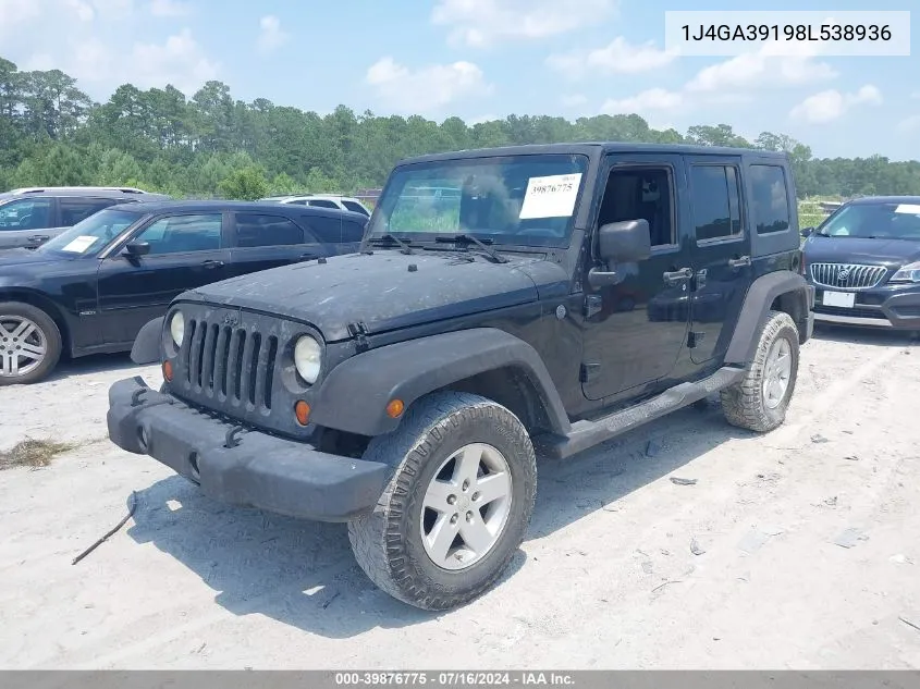 2008 Jeep Wrangler Unlimited X VIN: 1J4GA39198L538936 Lot: 39876775