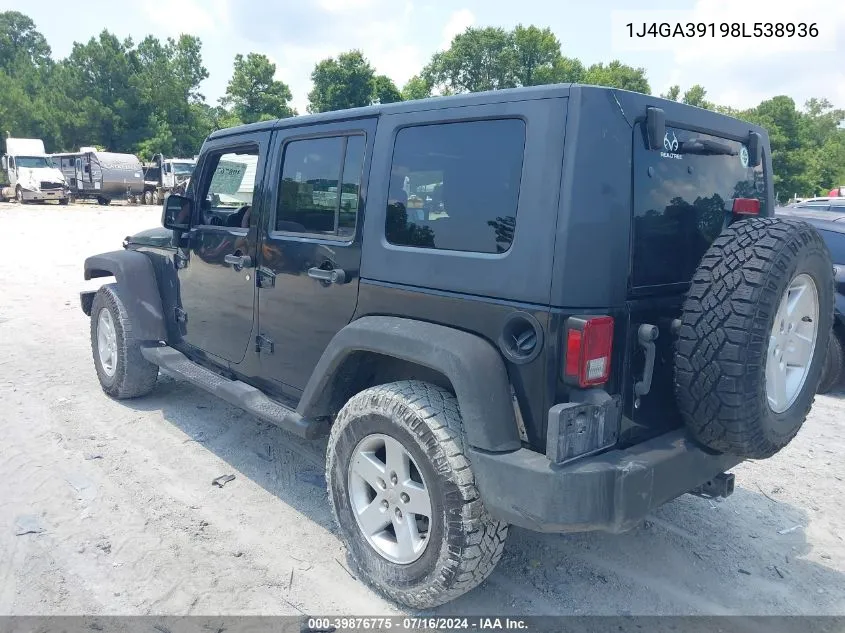 2008 Jeep Wrangler Unlimited X VIN: 1J4GA39198L538936 Lot: 39876775