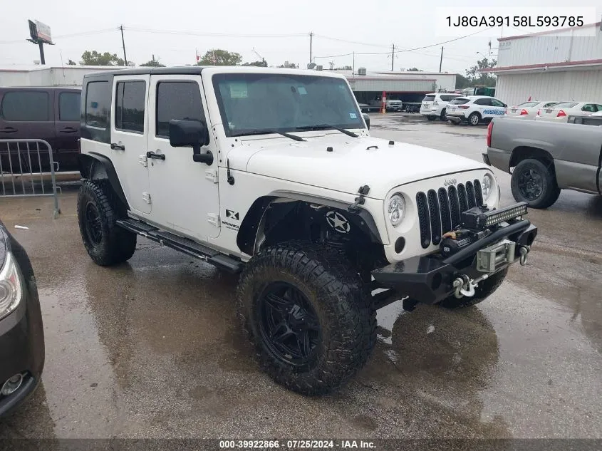 1J8GA39158L593785 2008 Jeep Wrangler Unlimited X