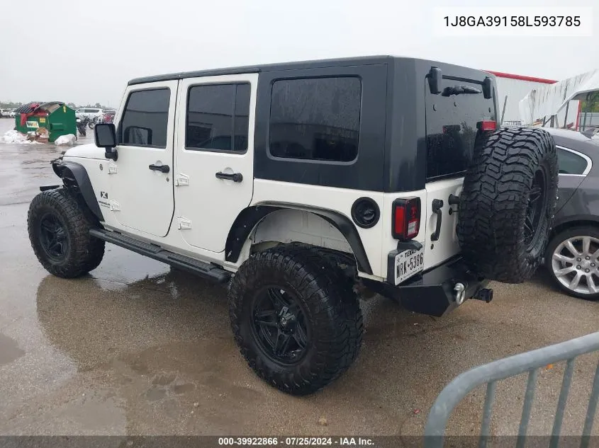 2008 Jeep Wrangler Unlimited X VIN: 1J8GA39158L593785 Lot: 39922866