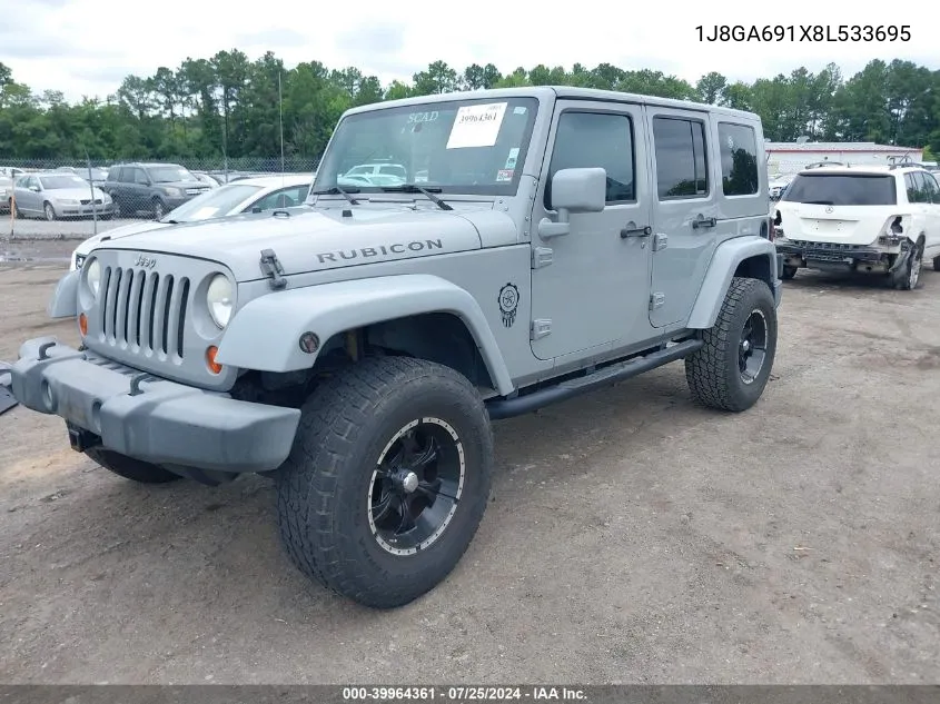 1J8GA691X8L533695 2008 Jeep Wrangler Unlimited Rubicon