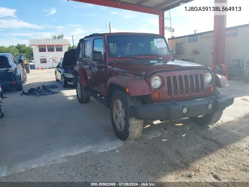 1J8GA59138L564913 2008 Jeep Wrangler Unlimited Sahara