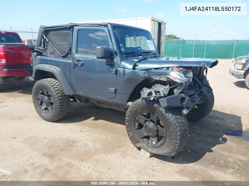 2008 Jeep Wrangler X VIN: 1J4FA24118L550172 Lot: 39991268