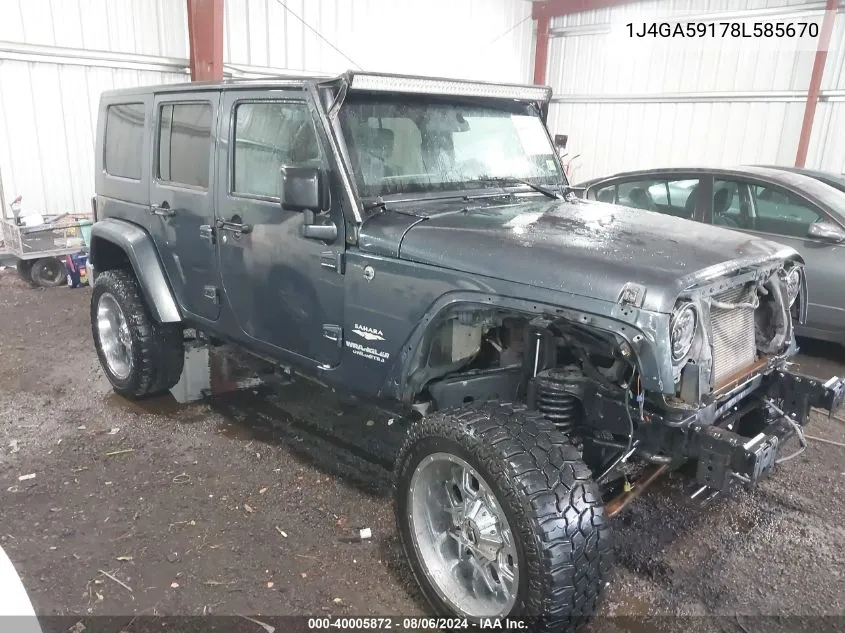 1J4GA59178L585670 2008 Jeep Wrangler Unlimited Sahara