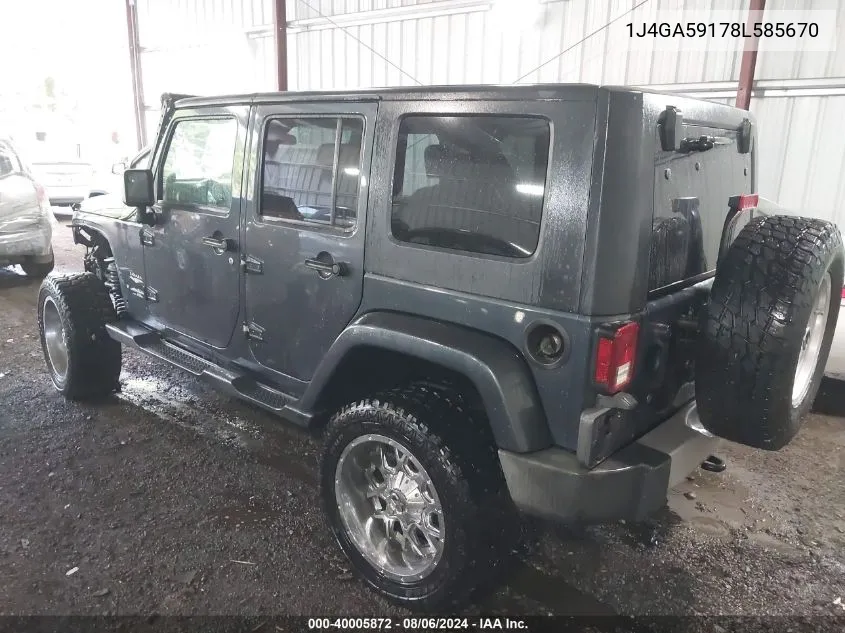 1J4GA59178L585670 2008 Jeep Wrangler Unlimited Sahara