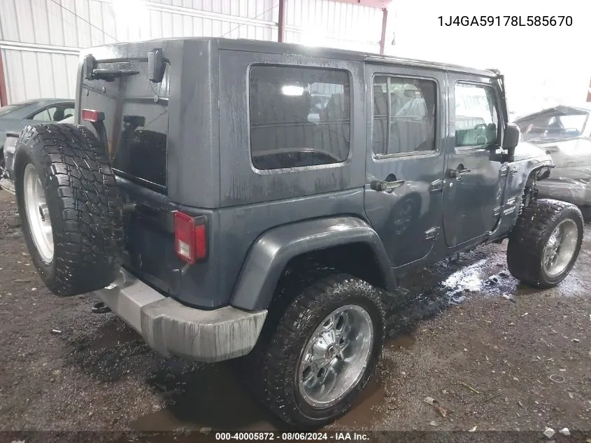 1J4GA59178L585670 2008 Jeep Wrangler Unlimited Sahara