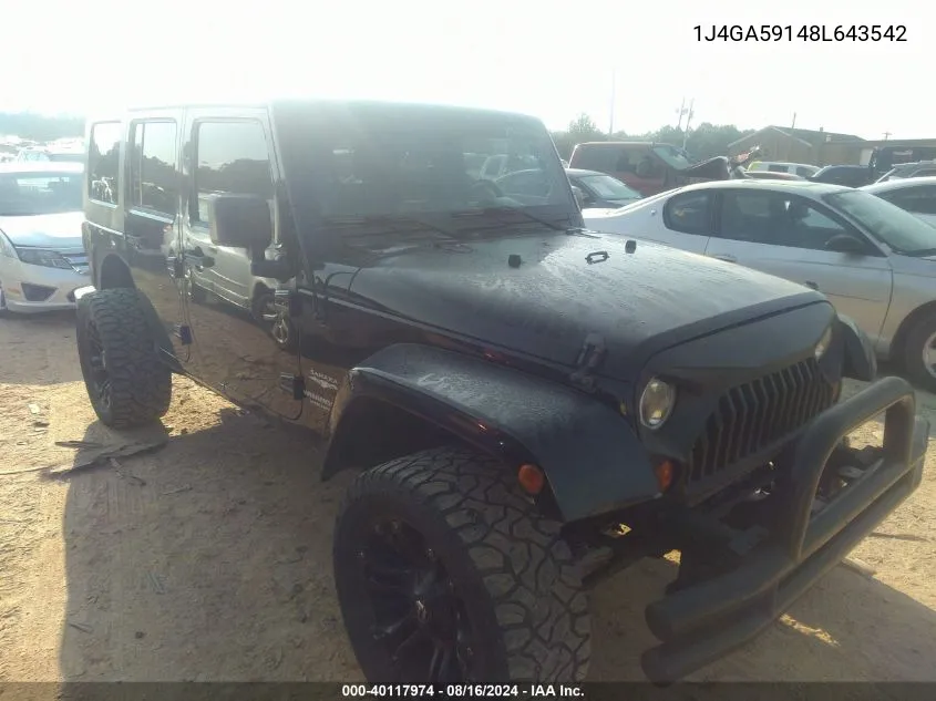 1J4GA59148L643542 2008 Jeep Wrangler Unlimited Sahara