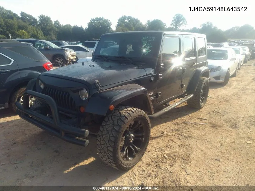 1J4GA59148L643542 2008 Jeep Wrangler Unlimited Sahara