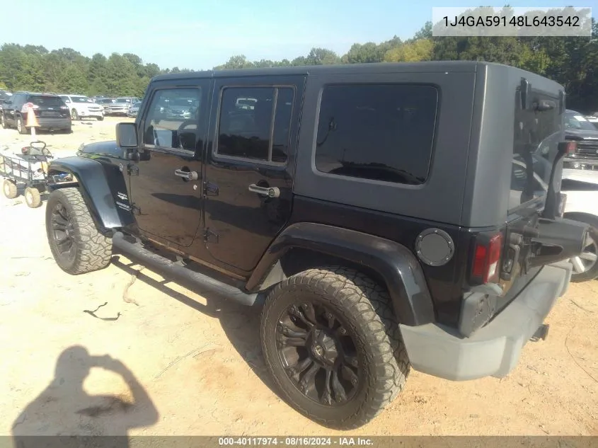 2008 Jeep Wrangler Unlimited Sahara VIN: 1J4GA59148L643542 Lot: 40117974