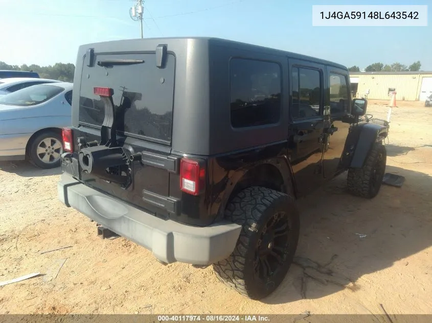 2008 Jeep Wrangler Unlimited Sahara VIN: 1J4GA59148L643542 Lot: 40117974