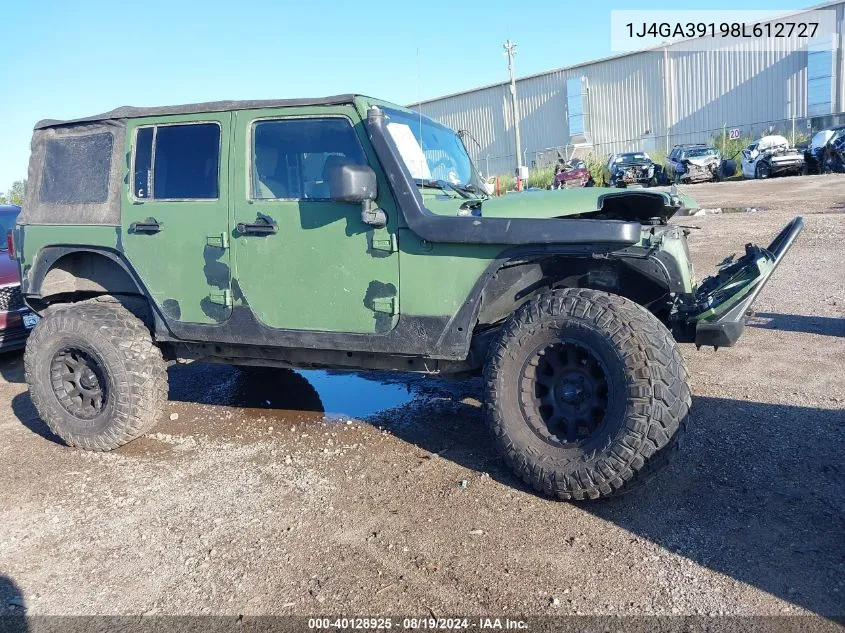 2008 Jeep Wrangler Unlimited X VIN: 1J4GA39198L612727 Lot: 40128925