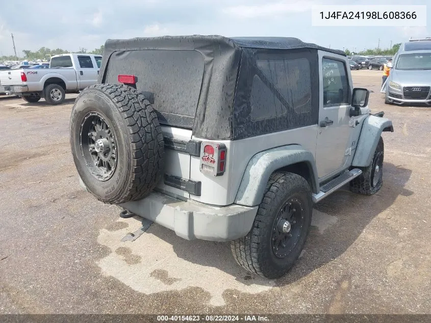 2008 Jeep Wrangler X VIN: 1J4FA24198L608366 Lot: 40154623