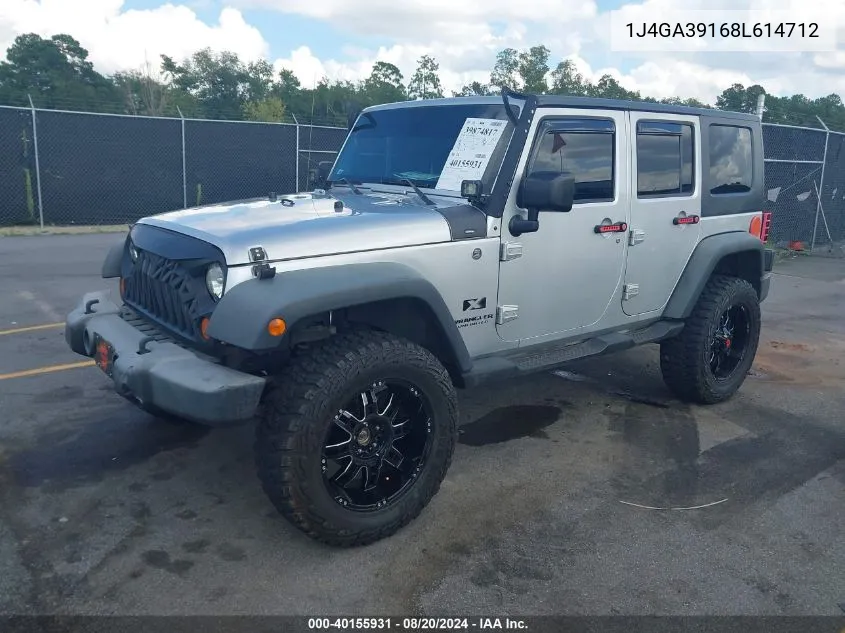 2008 Jeep Wrangler Unlimited X VIN: 1J4GA39168L614712 Lot: 40155931