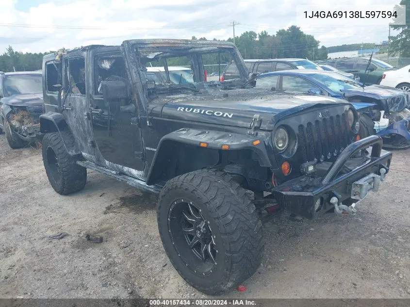 1J4GA69138L597594 2008 Jeep Wrangler Unlimited Rubicon