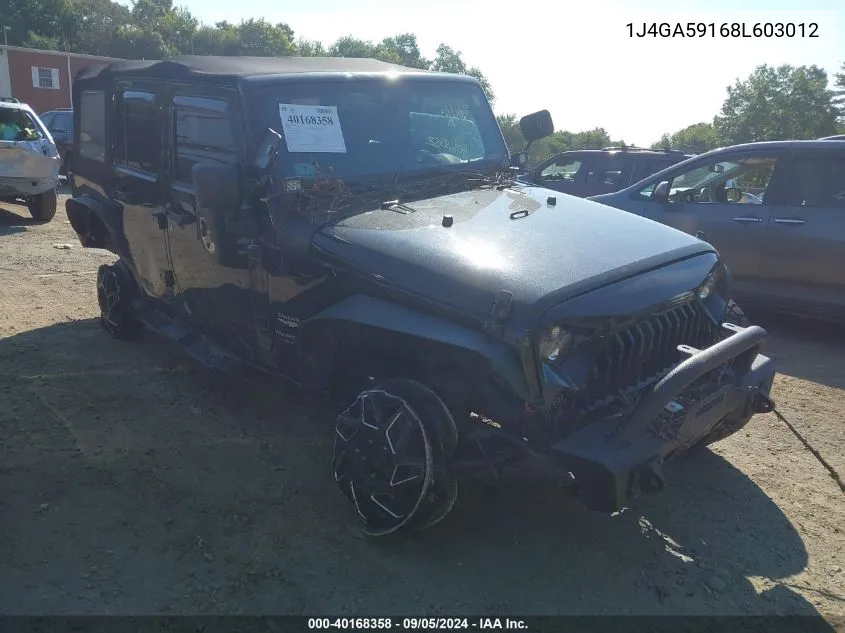 1J4GA59168L603012 2008 Jeep Wrangler Unlimited Sahara