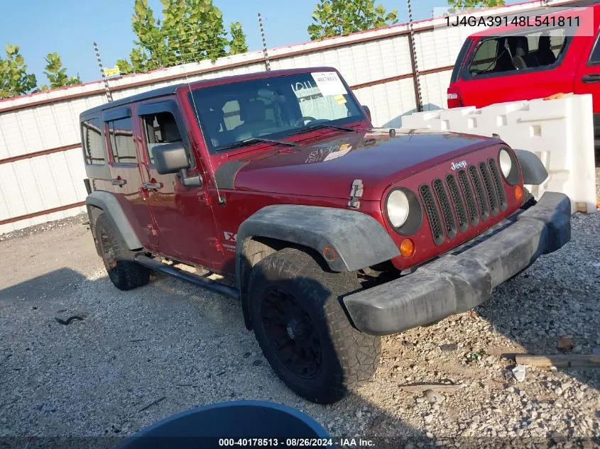 2008 Jeep Wrangler Unlimited X VIN: 1J4GA39148L541811 Lot: 40178513