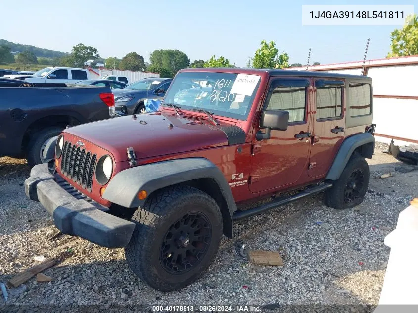 2008 Jeep Wrangler Unlimited X VIN: 1J4GA39148L541811 Lot: 40178513