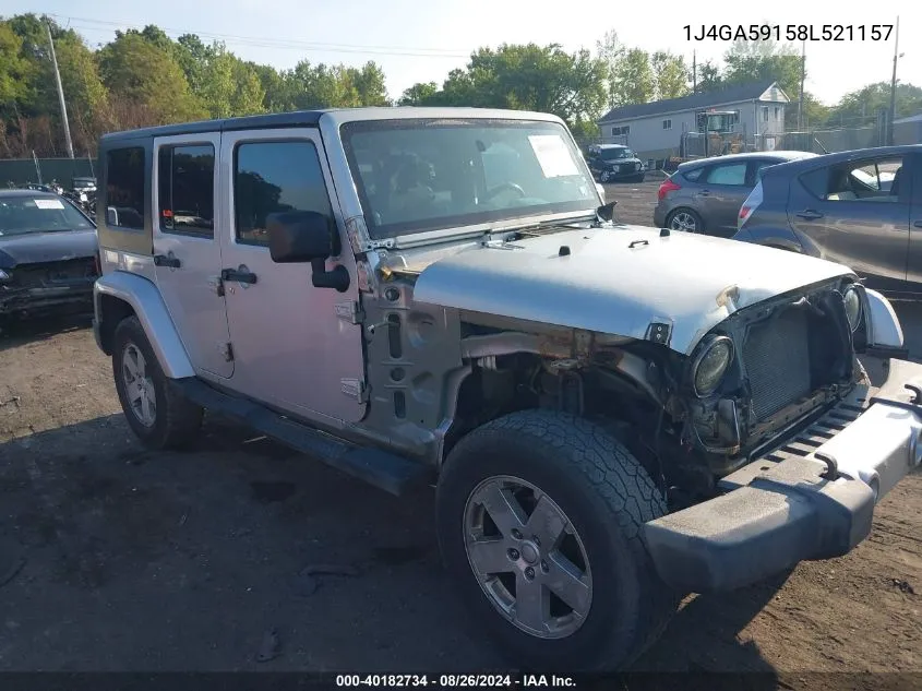 2008 Jeep Wrangler Unlimited Sahara VIN: 1J4GA59158L521157 Lot: 40182734