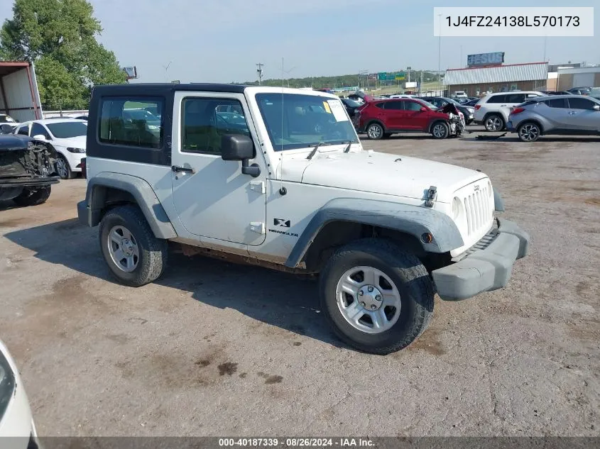 2008 Jeep Wrangler X Rhd VIN: 1J4FZ24138L570173 Lot: 40187339