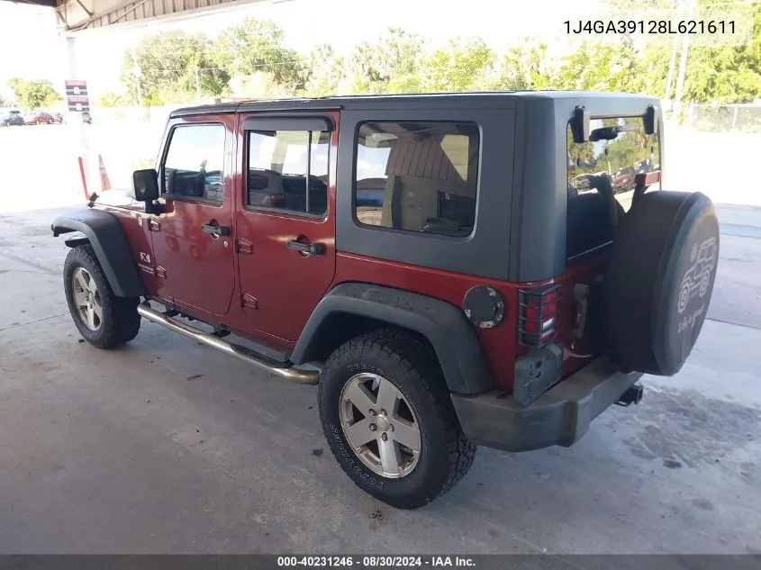 2008 Jeep Wrangler Unlimited X VIN: 1J4GA39128L621611 Lot: 40231246