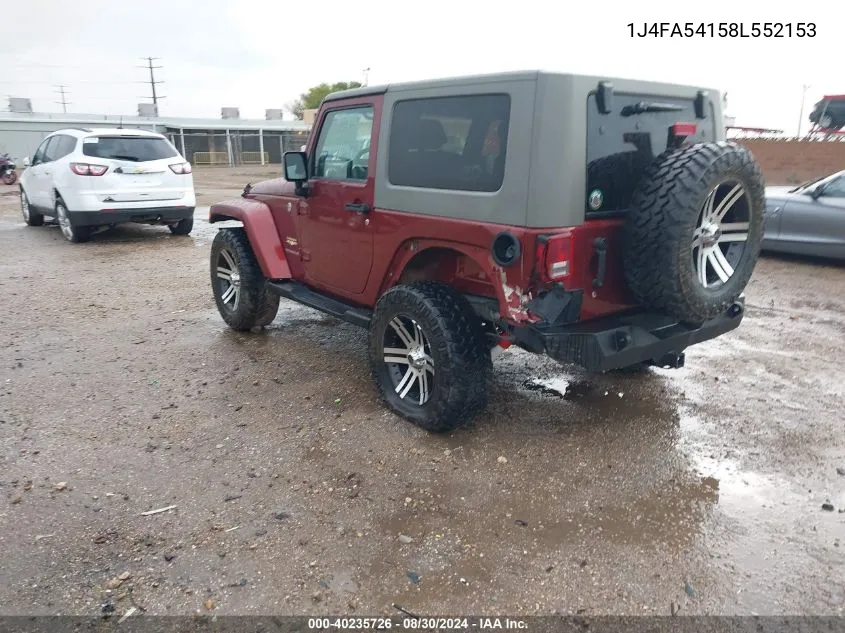 1J4FA54158L552153 2008 Jeep Wrangler Sahara