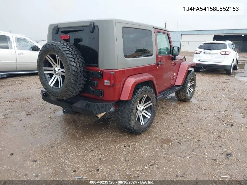 2008 Jeep Wrangler Sahara VIN: 1J4FA54158L552153 Lot: 40235726