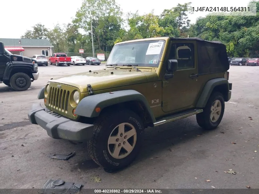 1J4FA24148L564311 2008 Jeep Wrangler X