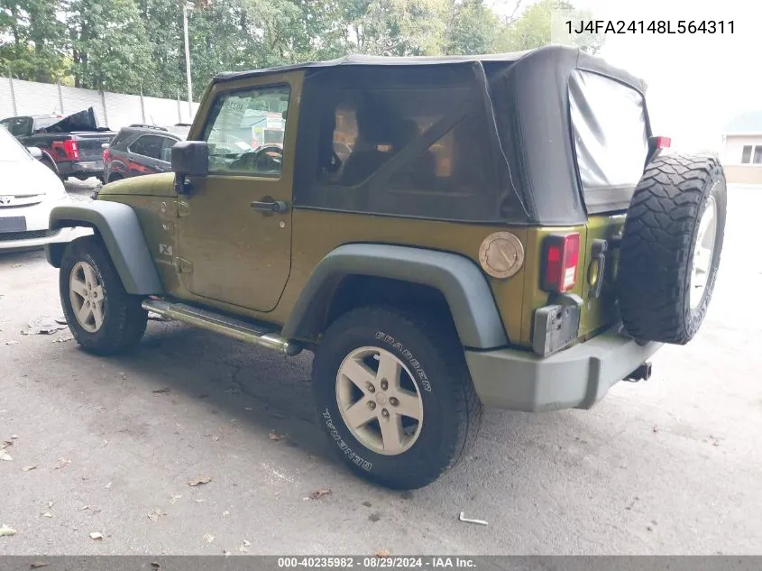 1J4FA24148L564311 2008 Jeep Wrangler X